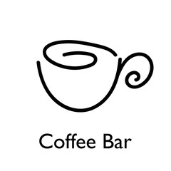 Creative logo for coffee shop, coffee bar in outline style