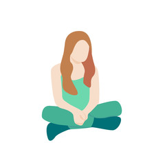 Young girl sitting in lotus position.