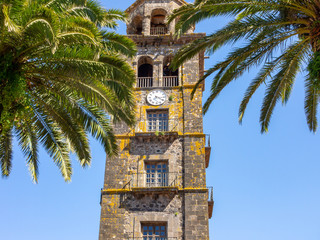 Tower of a church in the city of La Laguna on the island of Tenerife