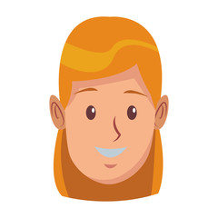 young woman face cartoon