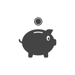 Piggy bank vector flat icon