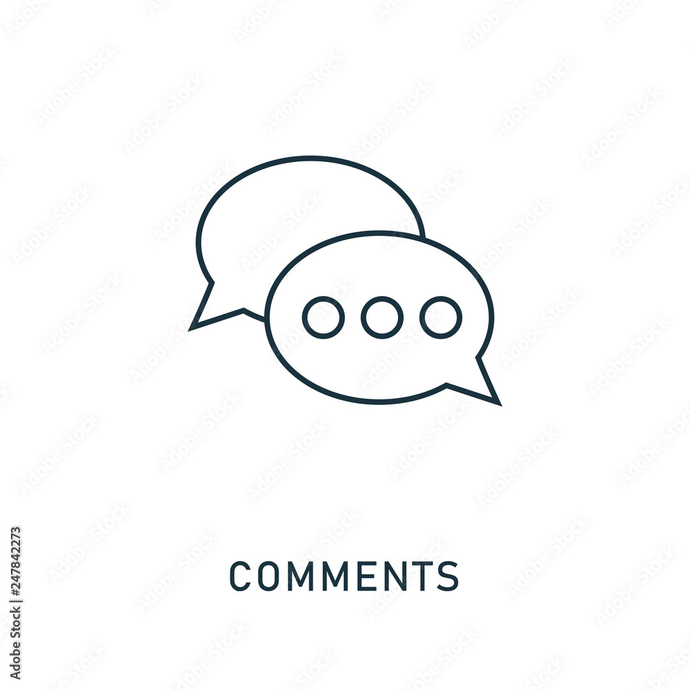 Poster comments outline icon. thin style design from smm icons collection. pixel perfect symbol of comments