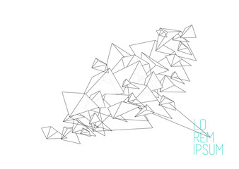 Book cover vector design template illustration with abstract black polygonal objects.