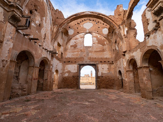 Church bombed in the Spanish Civil War in the village of Belchite