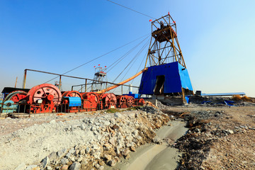 Mine crane in a mining area