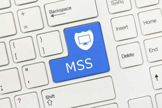 White conceptual keyboard - MSS (blue key)