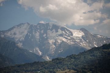 Winter Alpine mountain panorama