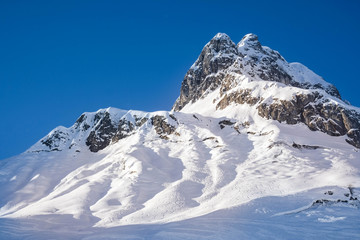 Fototapeta na wymiar freeride in ski resort arlberg, vorarlberg, austria europe