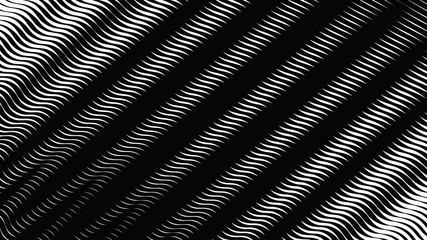 Halftone waves background, op art background, black and white overlay texture, distess screen print texture