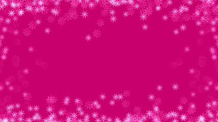 Abstract background with a variety of colorful snowflakes. Big and small.