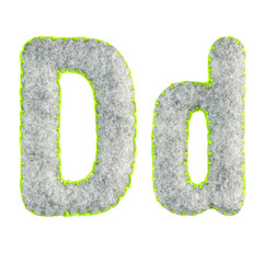 The letter D of the Latin alphabet isolated on a white background. The main and upper letter of the...
