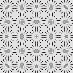 Seamless geometric pattern vector background lighted up shiny looking monochrome design abstract vintage retro art grey black white