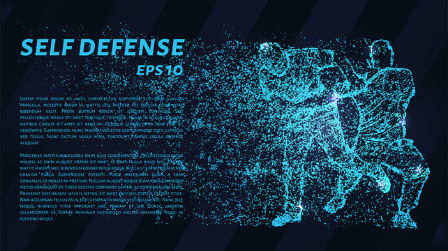 Self-defense of particles on a dark background. Self-defense of circles and dots.