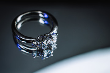  wedding ring on bokeh background