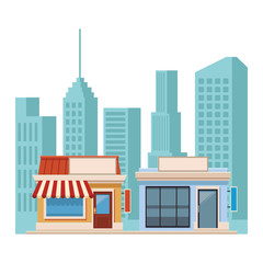 Naklejka premium shopping stores cartoon