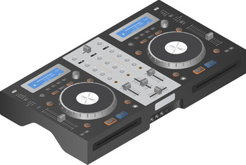 Isolated Isometric vector dj remote for mixing music tracks and giving joy to the people. 