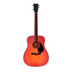Obraz premium Bright acoustic guitar with black overlay .The guitar's eye-catching color will focus on any person’s accent.