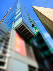 office building perspective fragment blurred background