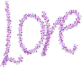 lettering of hearts vector love concept