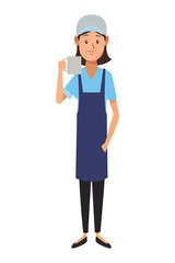 restaurant waitress cartoon