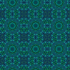 Seamless color pattern from a variety of geometric shapes.