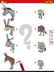 match halves of donkeys educational game