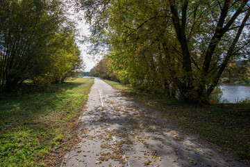 empty asphalt road outside city