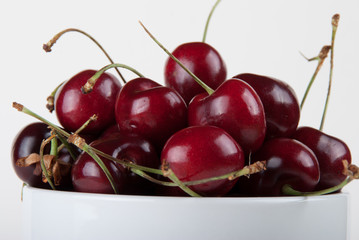 Cherry in the cup. Juice Fresh Summer Cherries ready to be served. 