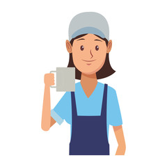 restaurant waitress cartoon