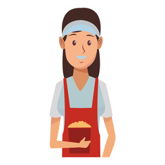 restaurant waitress cartoon