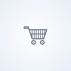 Shopping cart, vector best gray line icon