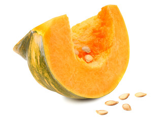 piece of pumpkin isolated on white background