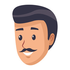 young man face cartoon