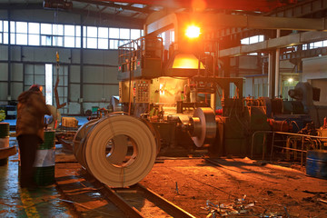 Strip production machinery and equipment in a factory