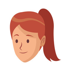 young woman face cartoon