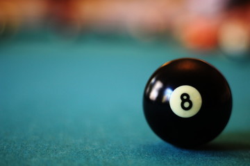 8 Ball with copy space on left 