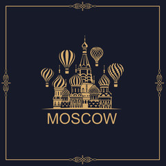 Obraz premium illustration of Moscow Saint Basil Cathedral in Red square