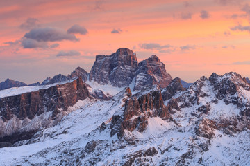 Tramonto nelle Dolomiti, da Cima Lagazuoi, Veneto
