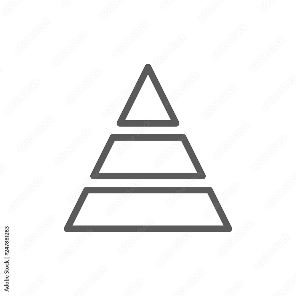 Aufkleber triangular graph line icon.