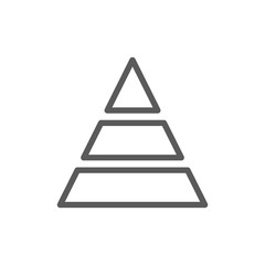 Triangular graph line icon.