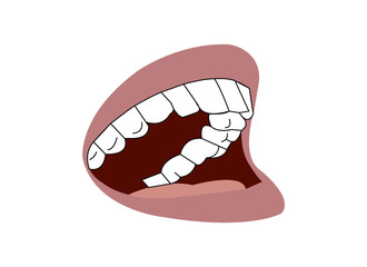 vector illustration of mouth and teeth