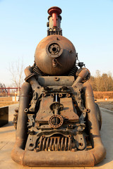 Fototapeta na wymiar Train sculpture in the park