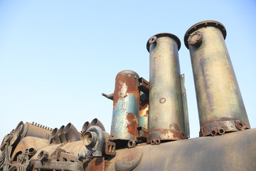 Train sculpture in the park