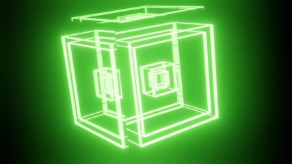 3 Dimensional Neon Cube