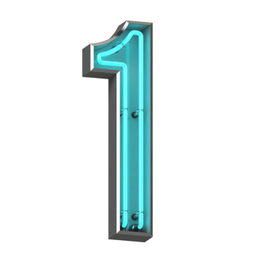 3d rendered neon number