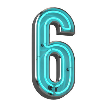 3d rendered neon number