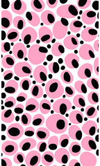 Animal pattern vector illustration design, pink and black dots