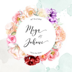 watercolor floral frame background