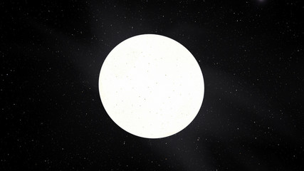 Exoplanet 3D illustration sunwhite star Sirius with spots against a black sky (Elements of this image furnished by NASA)