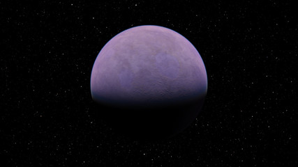 Exoplanet 3D illustration planet lilac on a background of black sky (Elements of this image furnished by NASA)